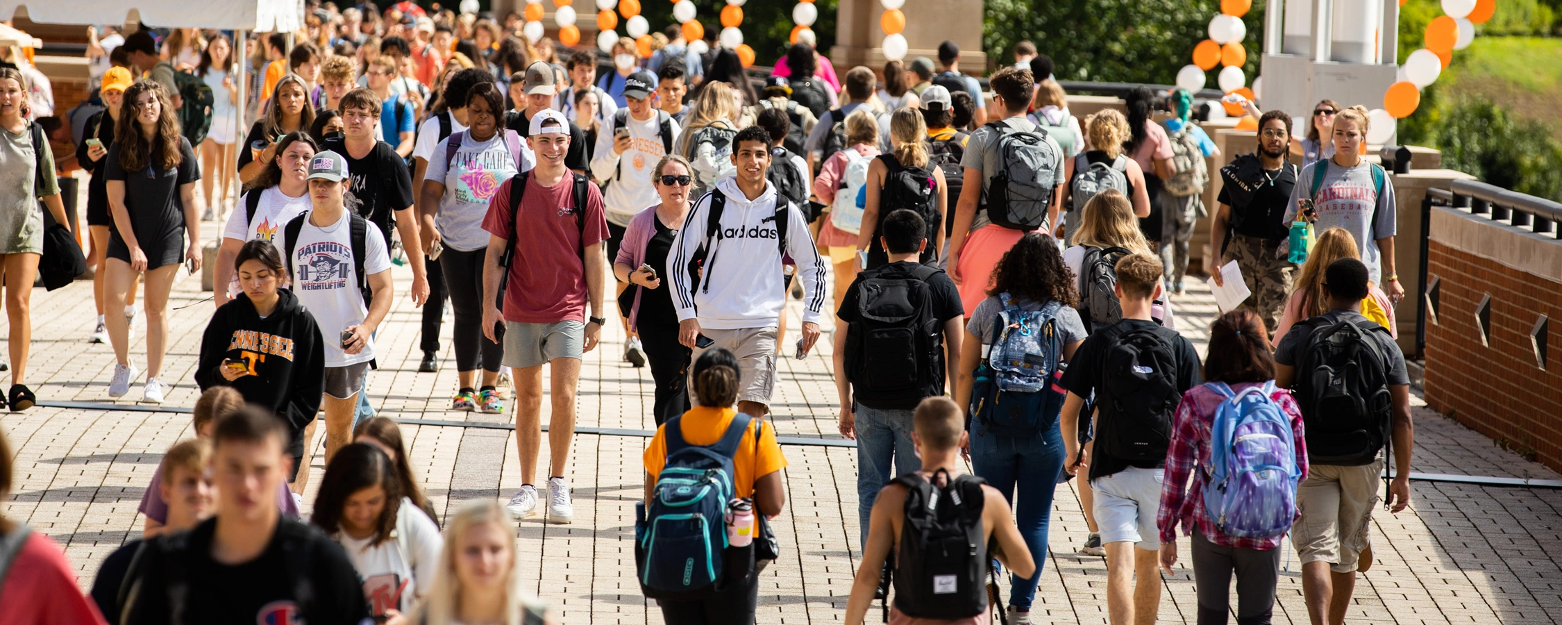 Students walk past the student union